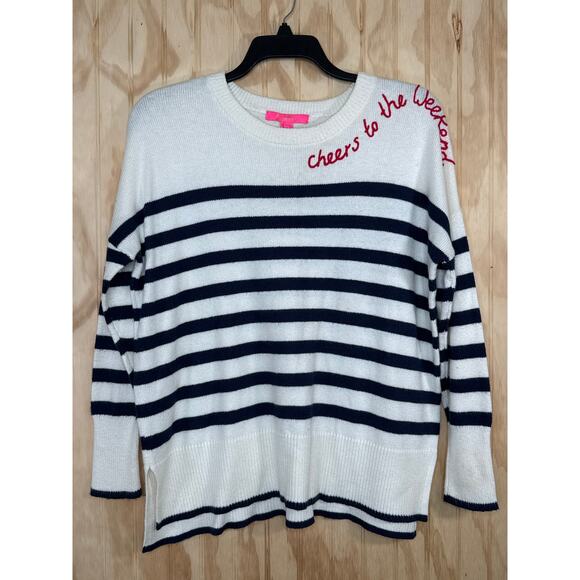 Lilly Pulitzer Sweater Cheers To The Weekend Size Large - Picture 2 of 8